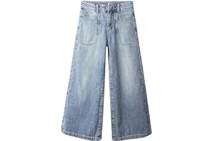 KIDSCOOL SPACE Girls Jeans, 12M-14T Wide-Leg Palazzo Denim Pants