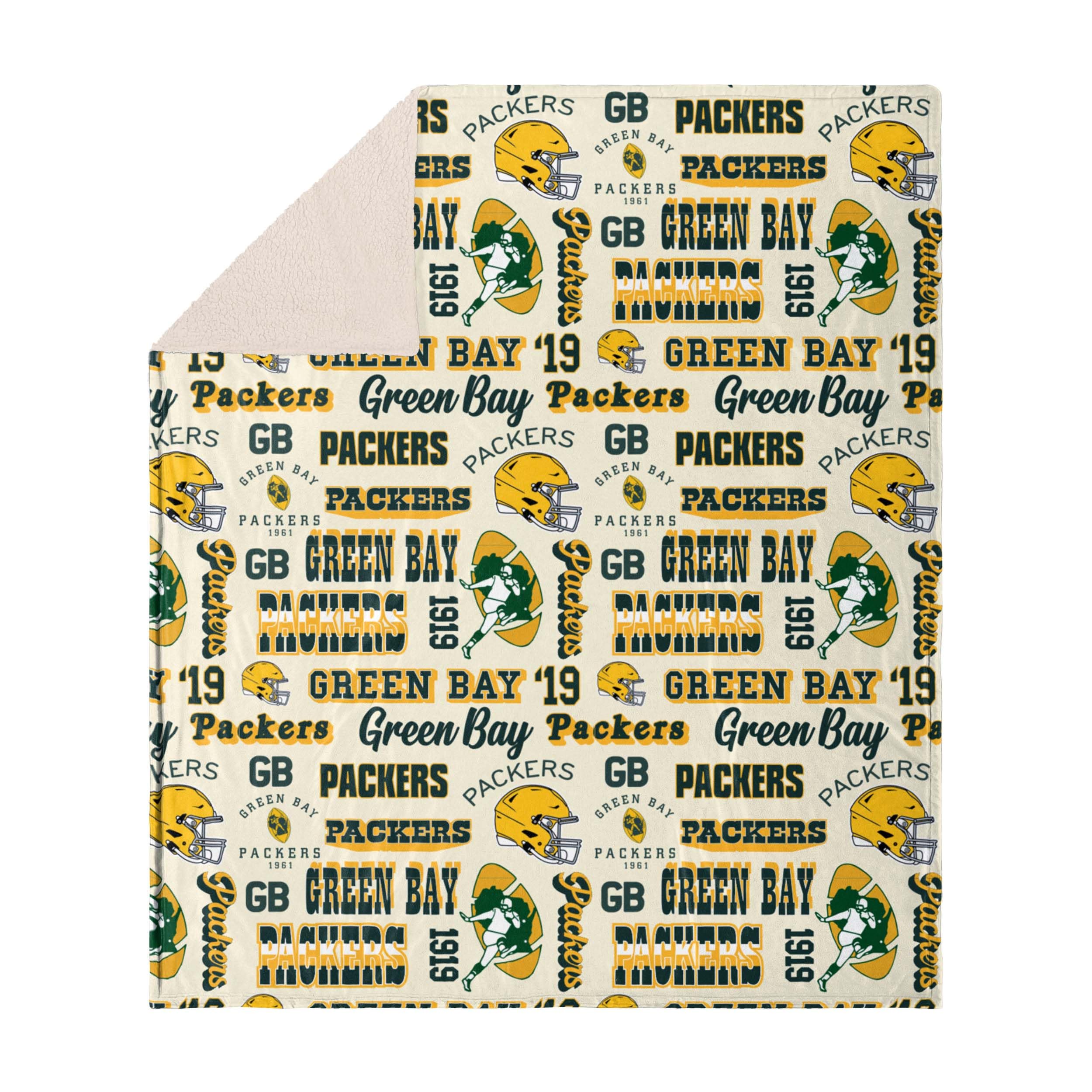 FOCO Green Bay Packers NFL Retro Sherpa Fleece