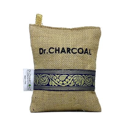 Dr. CHARCOAL Non Electric Air Purifier. Deodorizer and Dehumidifier for Cars, Bathrooms and Kitchen. 200 Grams. (Classic Khaki)