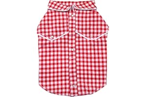 Doggy Parton Red Gingham Western Collared Shirt for Pets - XS