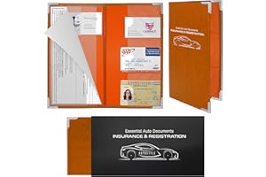 Autostyle - Corner Guard Insurance Card Registration Document Holders | Premium Wallet with Magnetic Closure (Tangerine)