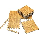 VViViD Interlocking EVA Foam Floor Mat Tile Pack (12 Tiles, 12 sq ft) Light Wood, Non-Slip, Sound Dampening