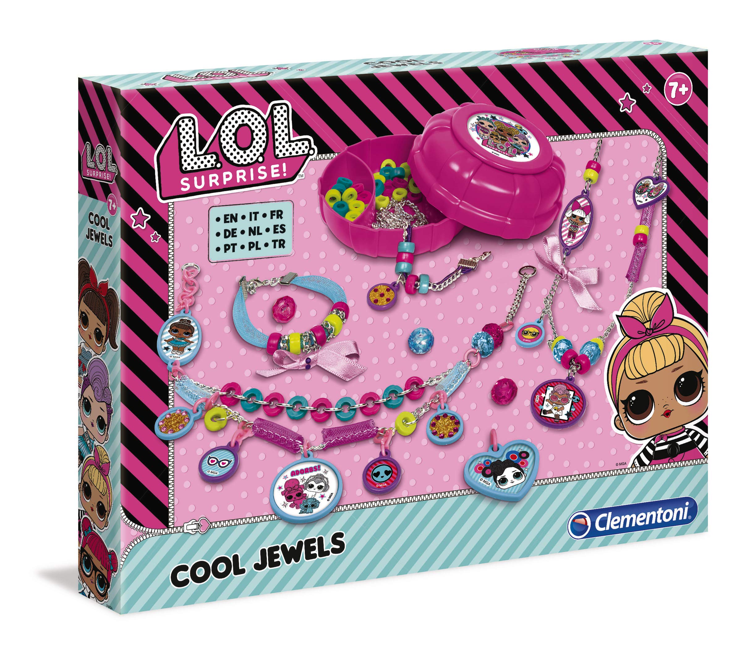 Clementoni 18558 -LOL-Cool Jewels-Made in Italy Craft for Kids from 7 Years and Older-Jewellery Girl, English, Multi-Colour