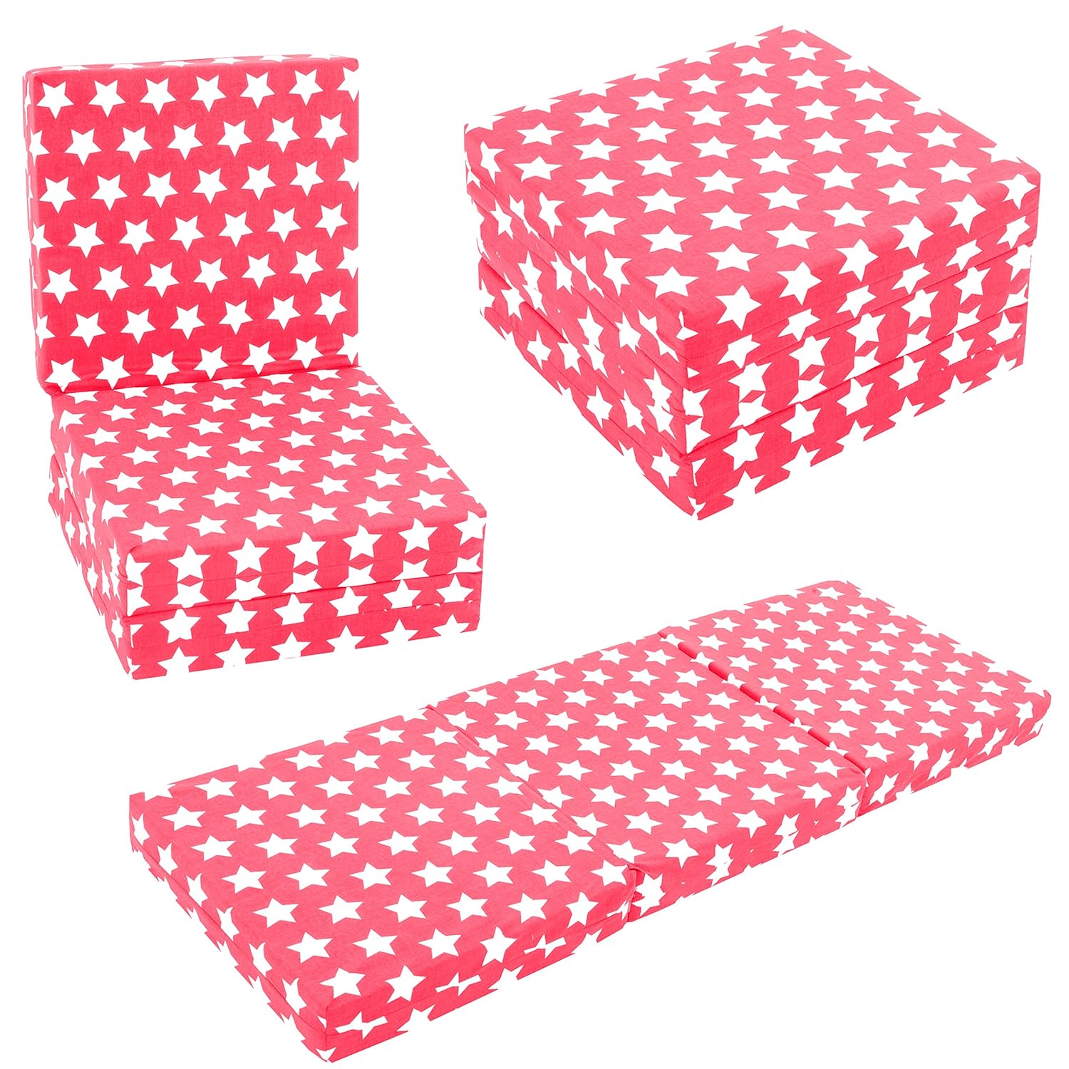 KIDS CHAIR BED Kids Folding Chairbed Futon Guest Z bed Childrens (Red