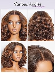 LUVME HAIR 10? Brown Ombre Bob Wig Human Hair Pre