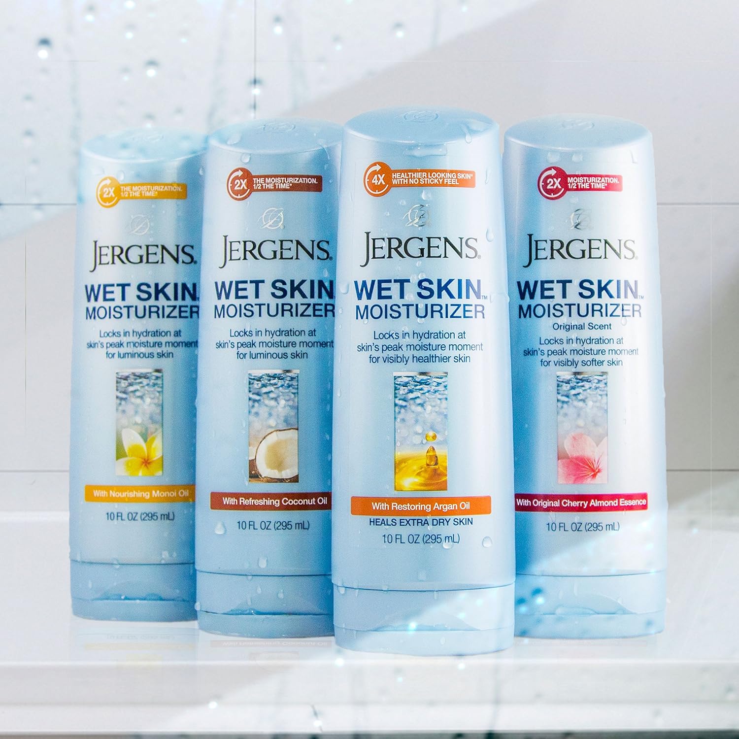 Jergens Wet Skin Refreshing Coconut Oil Moisturizer, 10 Ounce, Luxuriously Smooth Skin, Fast-Absorbing, Non-Greasy, Dermatologist Tested : Beauty