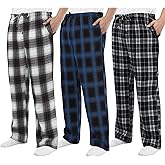 Motarto Men's Pajama Pants Flannel Plaid Pajama Sleep & Lounge PJ Bottoms Warm Sleepwear with Drawstring Pockets