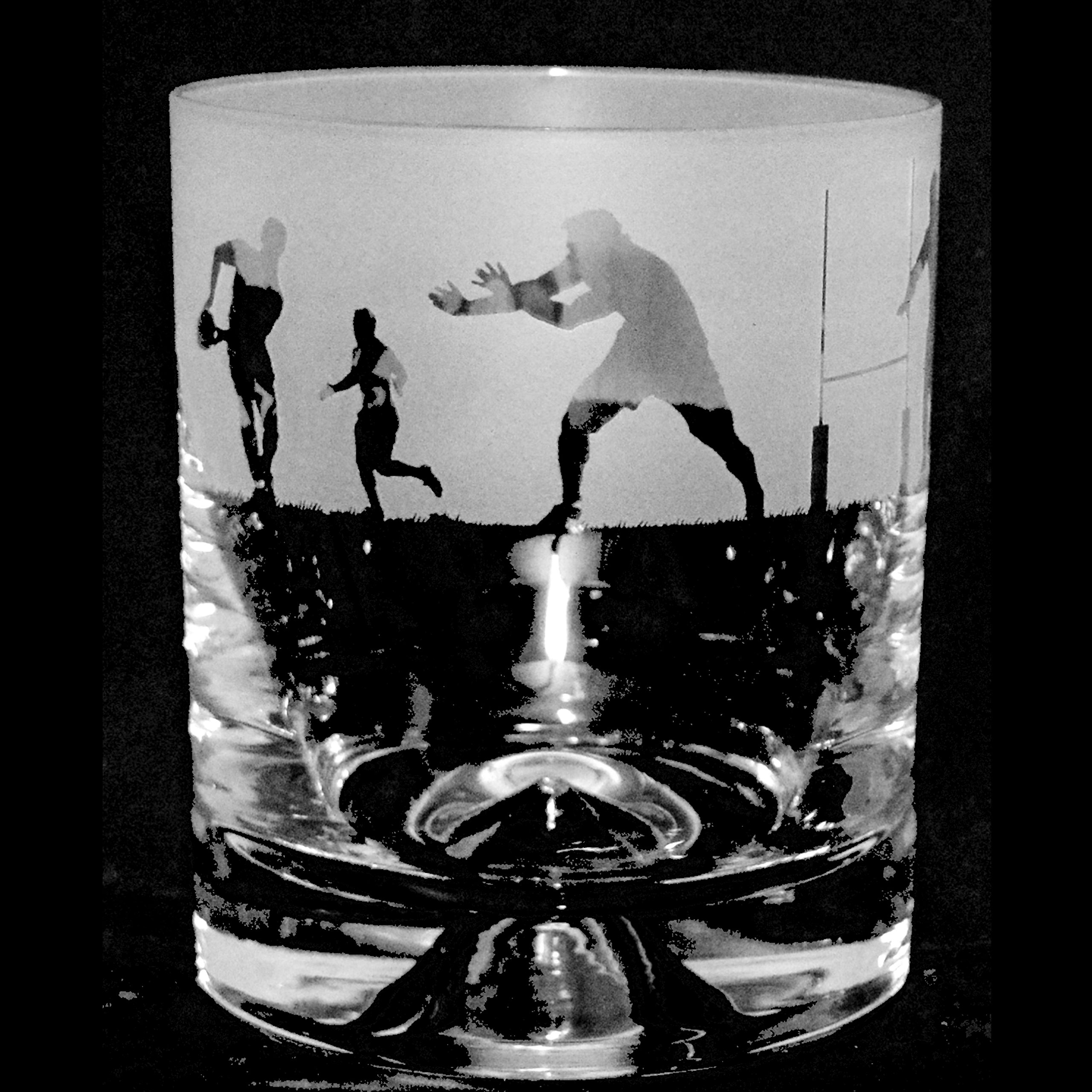 Animo Glass Rugby Scene Whisky Tumbler