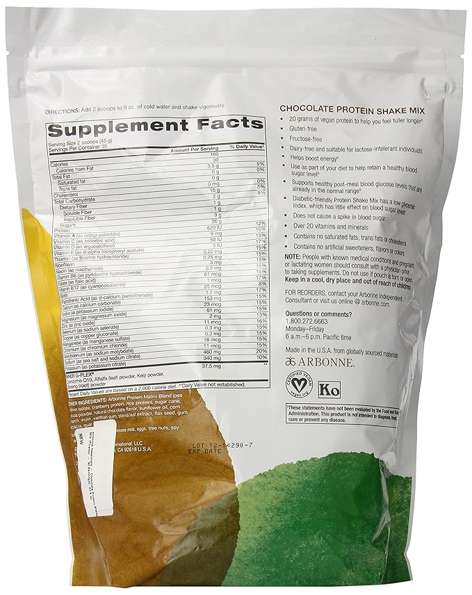 Arbonne Meal Replacement Nutrition Facts Runners High Nutrition