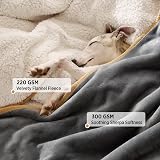 LE SURE Waterproof Dog Blanket 100x80cm Fleece Plush Reversible Grey view 3