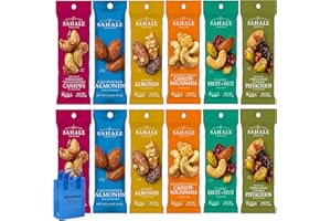 NOSH PACK Sahele Snacks Variety Pack Nuts - 12 Pack 1.5 Oz Bulk Snack Packs, Honey Almond, Roasted Almond, Pomegranate Pistachio, Pomegranate Vanilla Cashew, Tangerine Vanilla Macadamia with NP Bag
