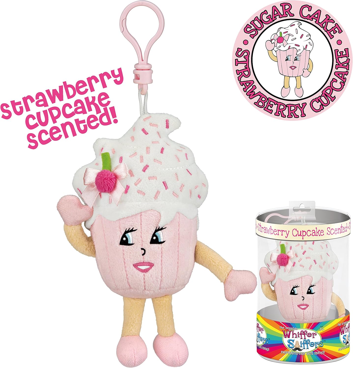 Amazon Com Whiffer Sniffers Sugar Cake Strawberry Cupcake Scented Backpack Clip Toys Games