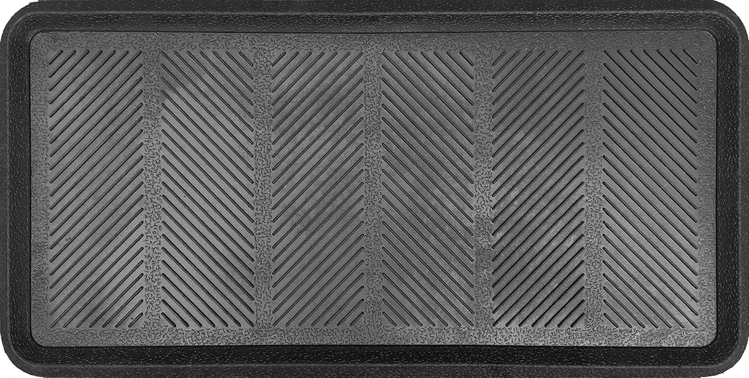 Imports Décor Rubber Boot Tray, Black, 15.75