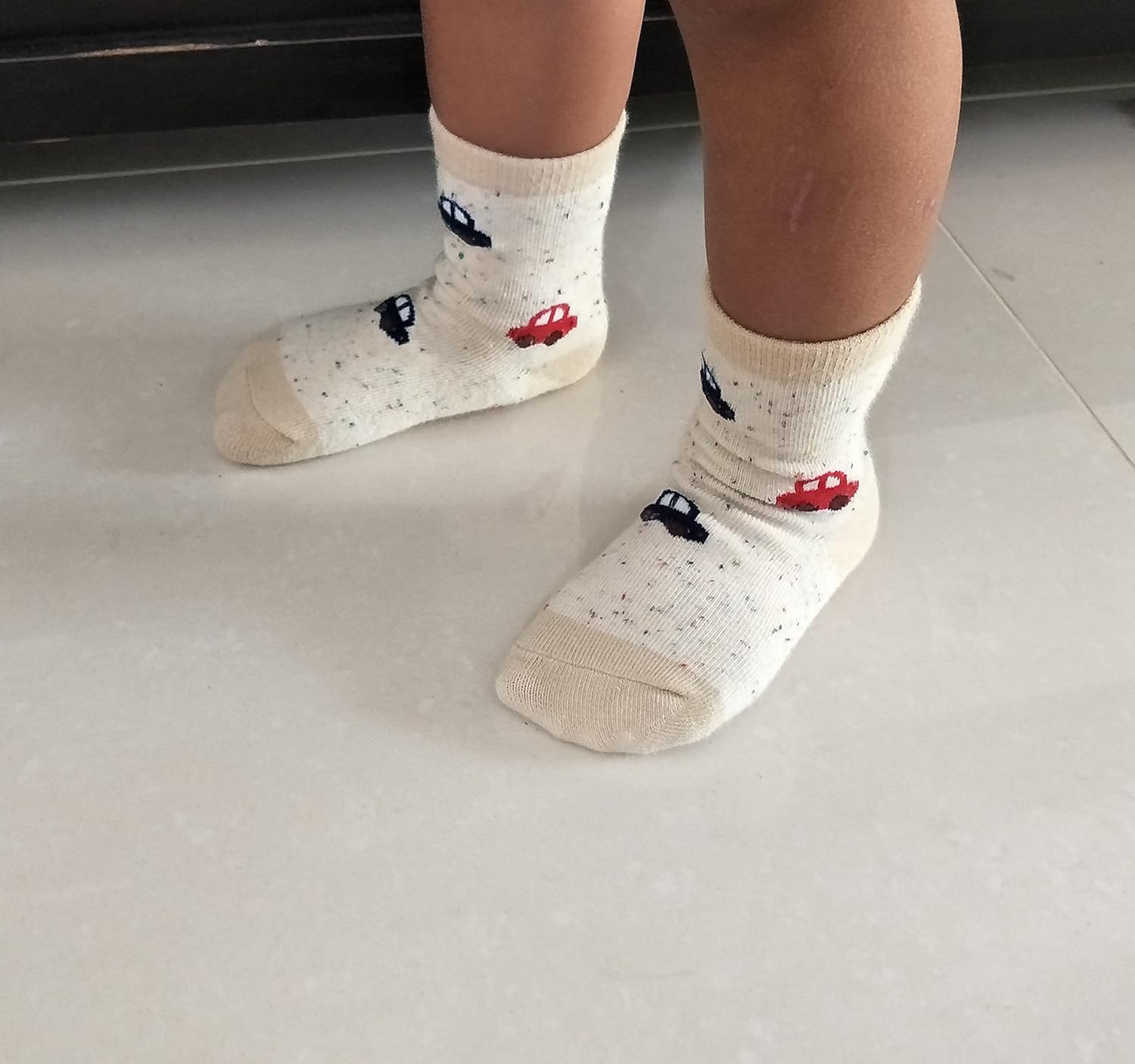 RATIVE RB-71317 Non Skid Anti Slip Slipper Cotton Striped Crew Dress Socks with Grips for Baby Toddler Boys: Clothing