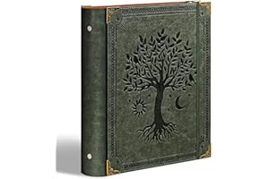 Ovesmusl Leather 3 Ring Binder Fits 8.5"x11" Letter Size Paper, 2 Inch Round Ring Binder Holds 500 Sheets, Notepad Paper Cove