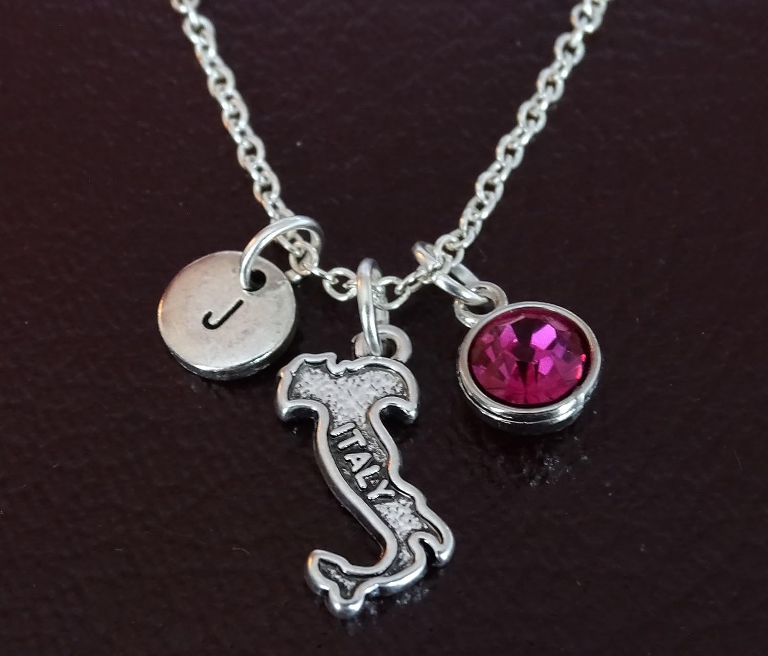 Italy Necklace, Italy Charm, Italy Pendant, Italy Jewelry, Italy Map Necklace, Italy