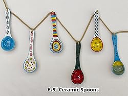 Ceramic Soup Spoons Set of 6–Mutilpurpose for