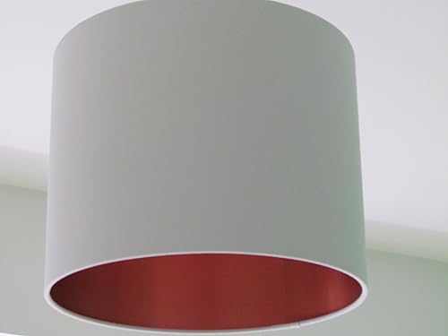 white lampshade with copper lining