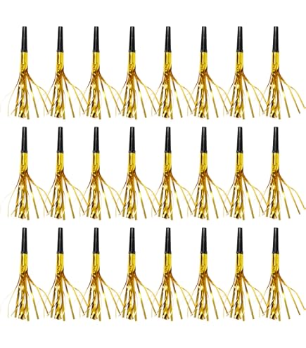 Black Gold Party Blowers Black & Gold Noise Makers - 50 Pack NYE Party Blowers For New Years Eve Celebration Party Blowers Christmas