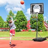 Yaheetech Portable Basketball Hoop Stand 7.7-8.7ft 32'' Backboard 2 Wheels view 4