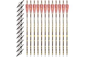 ZSHJGJR Crossbow Bolts 16 17 18 20 22 Inch Archery Carbon Crossbow Arrows Camo Shaft with Screw-in Hunting Broadheads for Cro