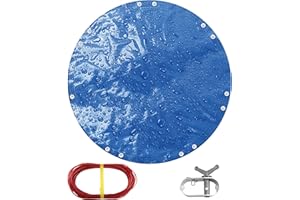 TARPAL 8ft Round Small tarp Waterproof 8mil Poly Tarps Multifunctional Tarpaulin Dust and UV Resistance Outdoor Cover for Pet House/Tent Under The tarp Etc.（Blue/Black）