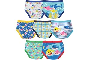 Baby Shark baby-boys 100% Combed Cotton Toddler Underwear Briefs in Sizes 18m, 2/3t, 4t, 4, 6, 8
