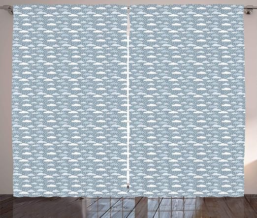 Amazon.com: Kenneth Camilla Rainfalls and Puffy Clouds Curtain,Blackout