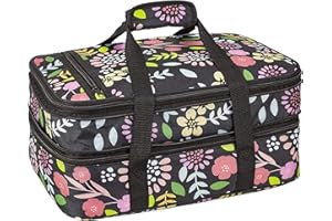 VP Home Double Casserole Insulated Travel Carry Bag (Garden Party) for Trip, Birthday Party, Mother's Day, Grocery Store, Sup