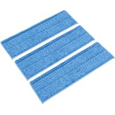 Zflow Ventures 18" Microfiber Wet and Dry Mop Pads 3-Pack - Premium Commercial Grade Washable Pads (18", Blue)