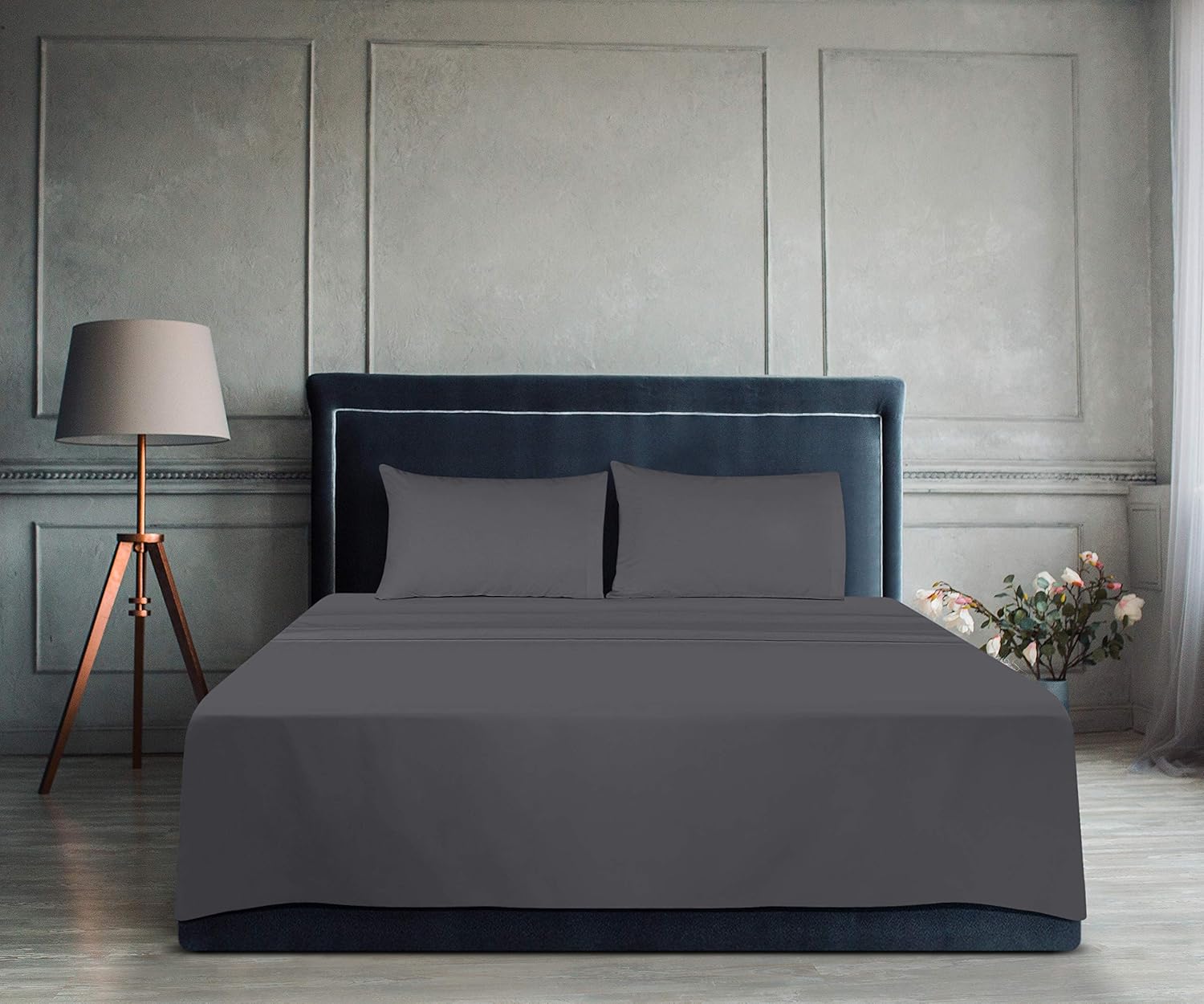 Utopia Bedding Flat Sheets - Pack of 6 - Soft Brushed Microfiber Fabric - Shrinkage & Fade Resistant Top Sheet - Easy Care (Twin, Grey): Home & Kitchen