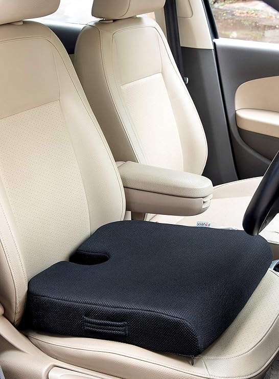 Car Seat Cushion for Long & Comfortable Drive Orthopedic UCut Out