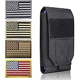 Heyqie Black Tactical Molle CellPhone Pouch Case,Heavy Duty Waterproof Phone Holster Bag for iPhone 11 12 13 Pro Max For Samsung S22 S21 S20 FE Note 20 A13 A12 A02S Less 6.7" Phone with 4 Pack Patches