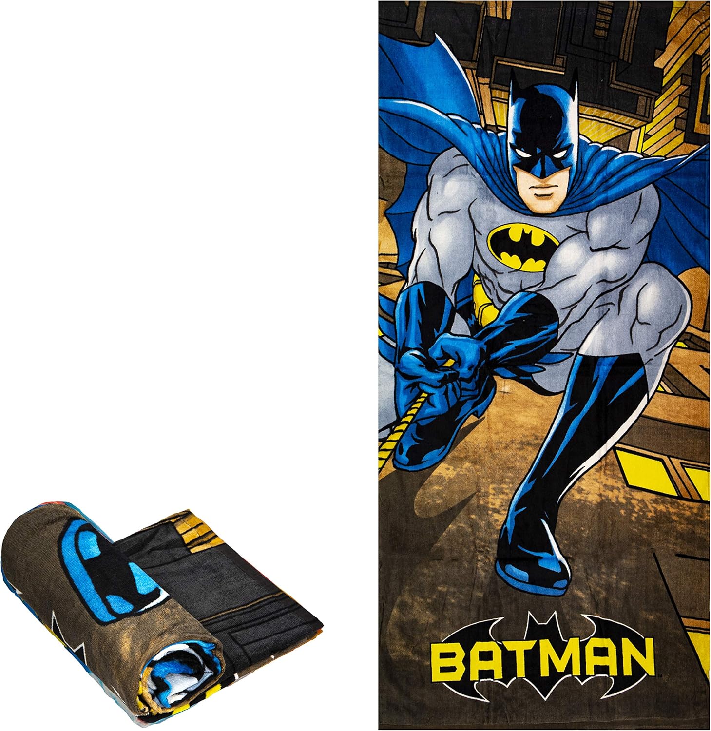 Beach Towel - Batman Climbing - Beach Towel Oversized 60" x 30" - Use as Luxury Bath Towel, Yoga Towel, Travel Towel, Camping Towel, Gym Towel, Pool Towels, on Beach Cart & Beach Chairs