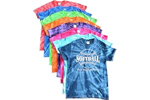 JANT girl Softball Tie Dye T-Shirt - Play Tough, Get Dirty Large White Logo