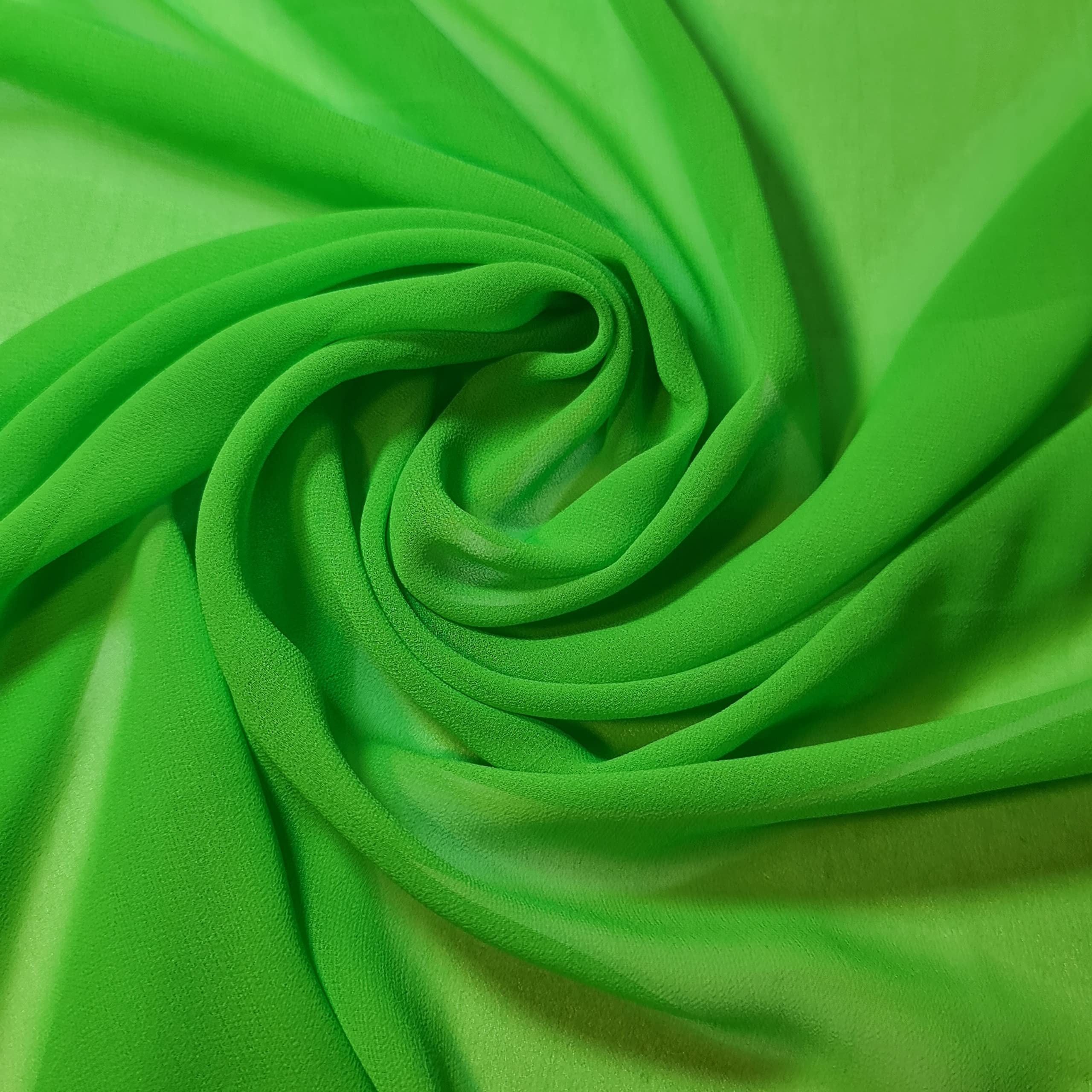 Chiffon Sheer Fabric Plain Soft Polyester Wedding Arch Dress Craft Material 44" (2 Meter, Olive Green (66))
