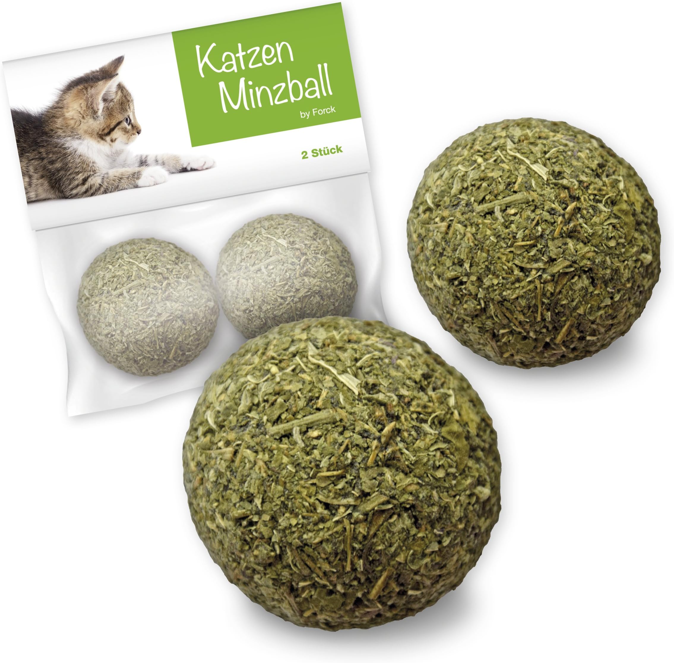Forck Catnip Balls 2 pcs, Cat Toy from 100% Natural Catnip | Promotes Interactive Play for Cats of all Ages