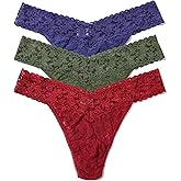 hanky panky - Signature Lace Original Rise Thongs: Essentials Edition | One Size 4-14 | Lace Lingerie Underwear | 3 or 5 Pack