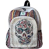 Himalayan Craft Handmade Unique Design Himalayan Hemp Cotton Backpack 17 IN Large Hippie, Festival, Hiking & Tablet Laptop Backpack Bag - Made In Mt. Everest Country Nepal