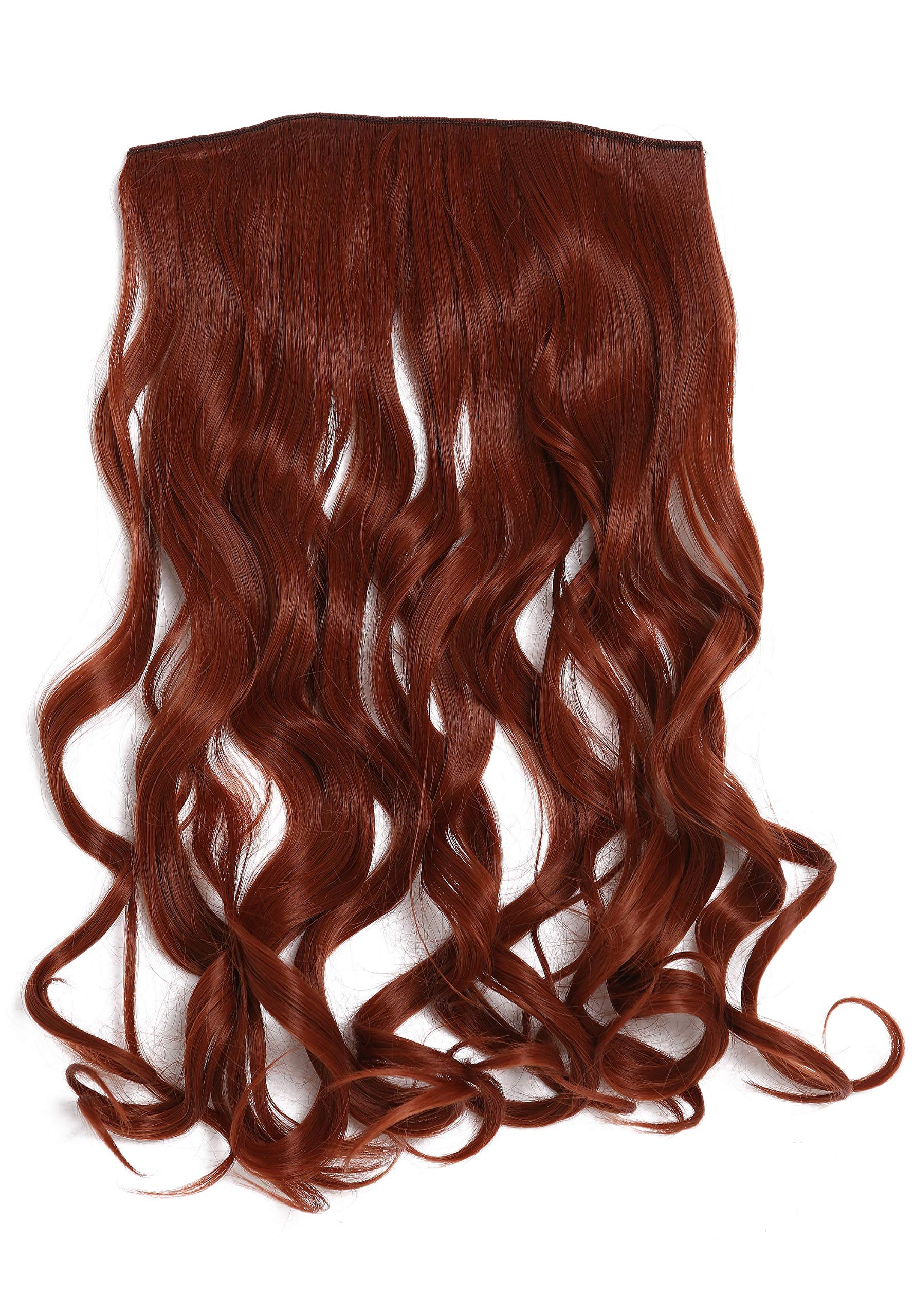 WIG ME UP - YZF-3180-350 Hairpiece Halfwig (half wig) 5 Microclip Clip-In Extension wide full back of head long curled curls dark copper red