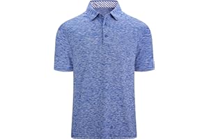 Damipow Premium Golf Shirts for Men Dry Fit Performance Polo Short Sleeve Collared Shirt