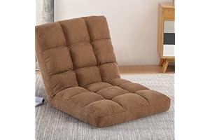 YI DANICA Floor Chair with Back Support Folding Chair with 6 Adjustable Position, Padded Sleeper Bed, Floor Gaming Chair, Meditation Chair, Gaming Floor Chairs for Adults (Country Rustic, Tan)