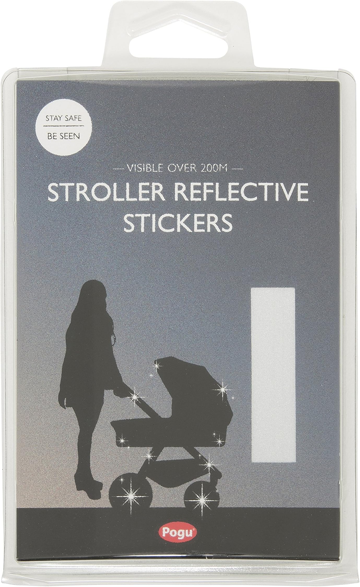 Pogu 3M Scotchlite Reflective Sticker Pack - Silver - High Visibility All Day and Night. for Buggy/Stroller Frames, Scooters, Bikes, Helmets. Going to School or Nursery and Playing