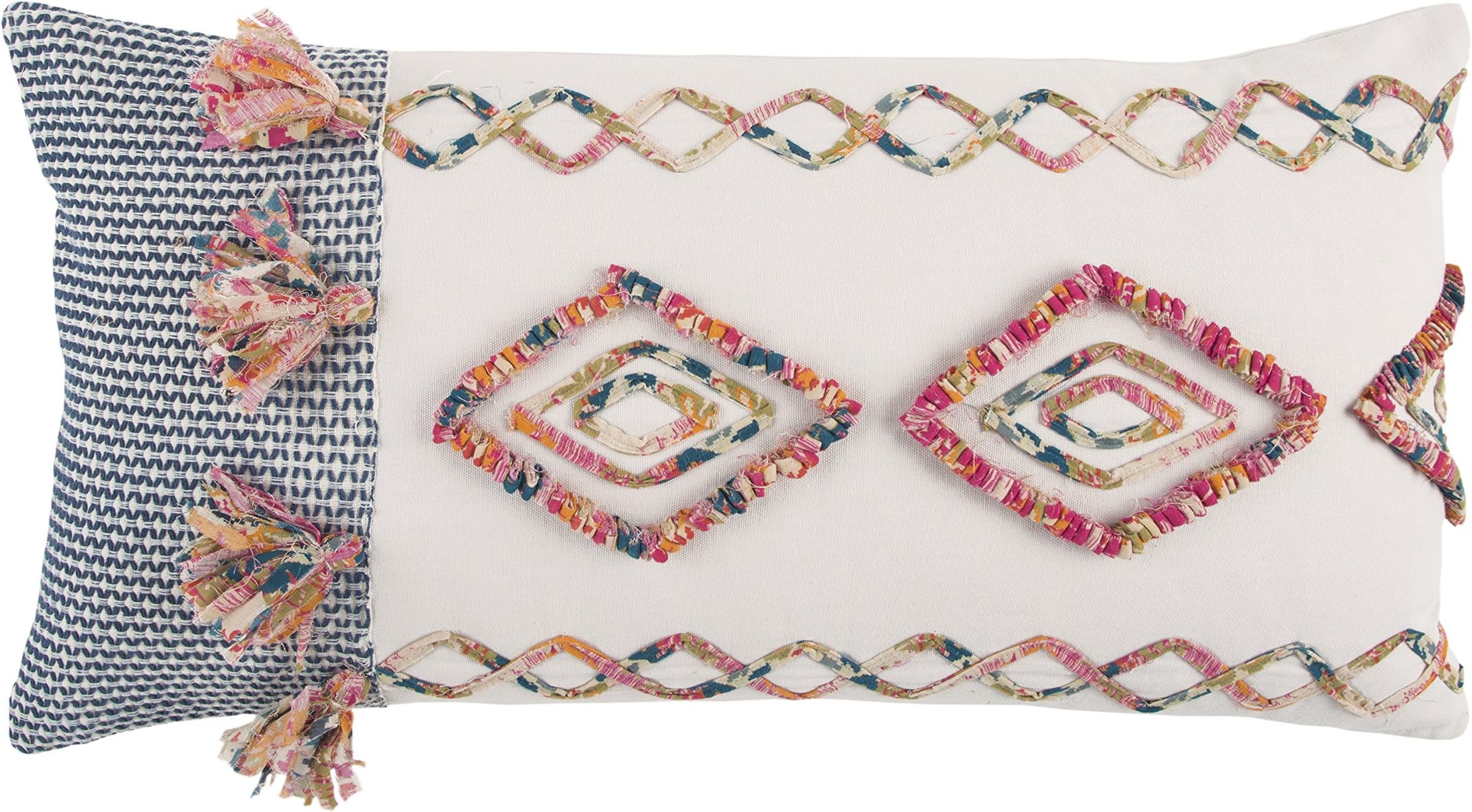Rizzy Home T13112 Decorative Pillow, 14" x 26", Pink/Multi