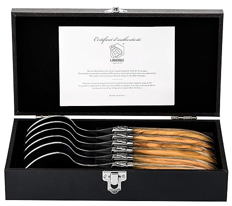 Laguiole Style de Vie Suppenlöffel Luxury Line, 6-teilig, Olivenholz