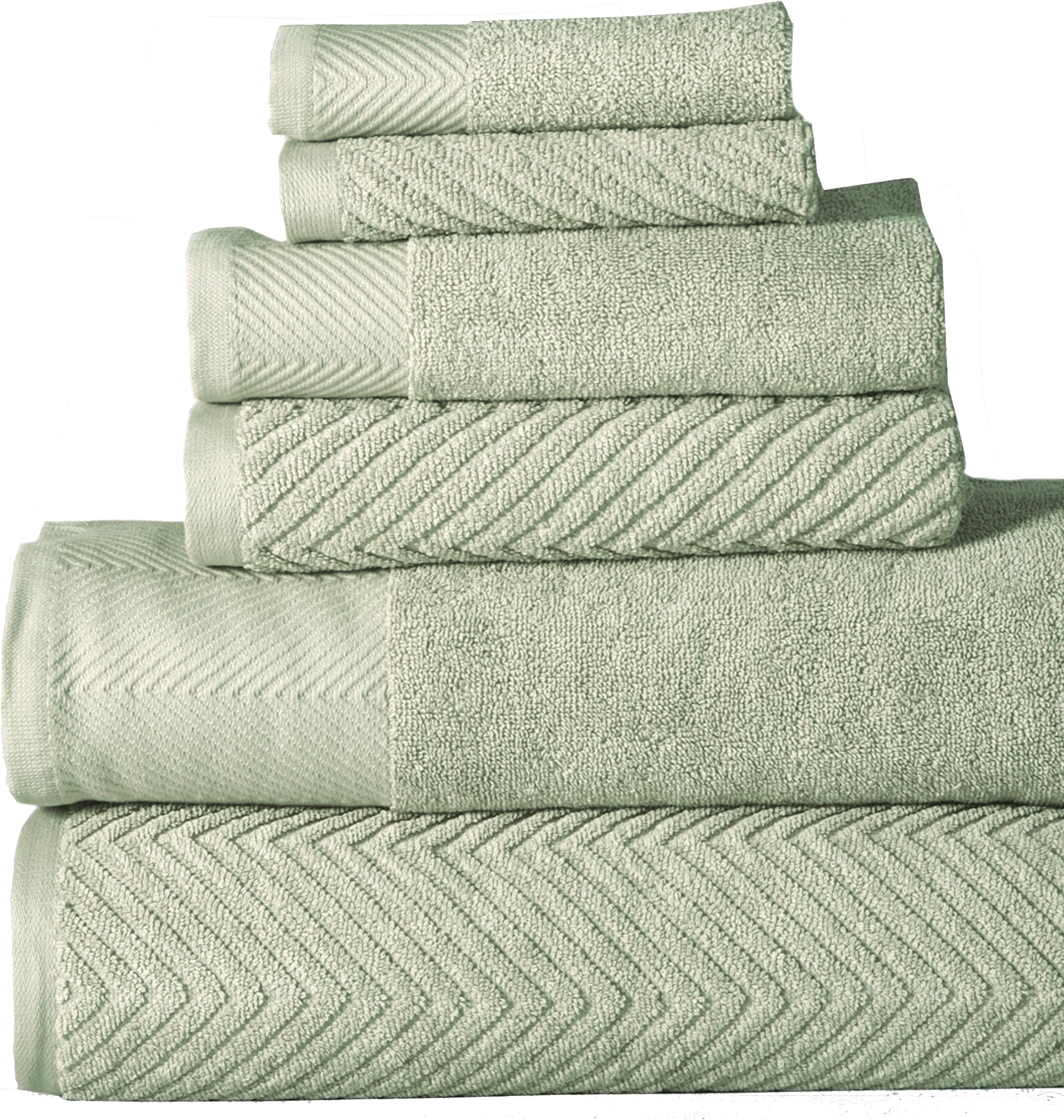 Affinity Home Collection HB-CE6PCTST-JDE 6 Piece Elegance Spa 100% Egyptian Cotton Jacquard Towel Set, Jade