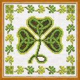 Povitrulya Irish Cross Stitch Kit 'Shamrock' - Symbol of Ireland Clover Embroidery - DIY Handmade Gift