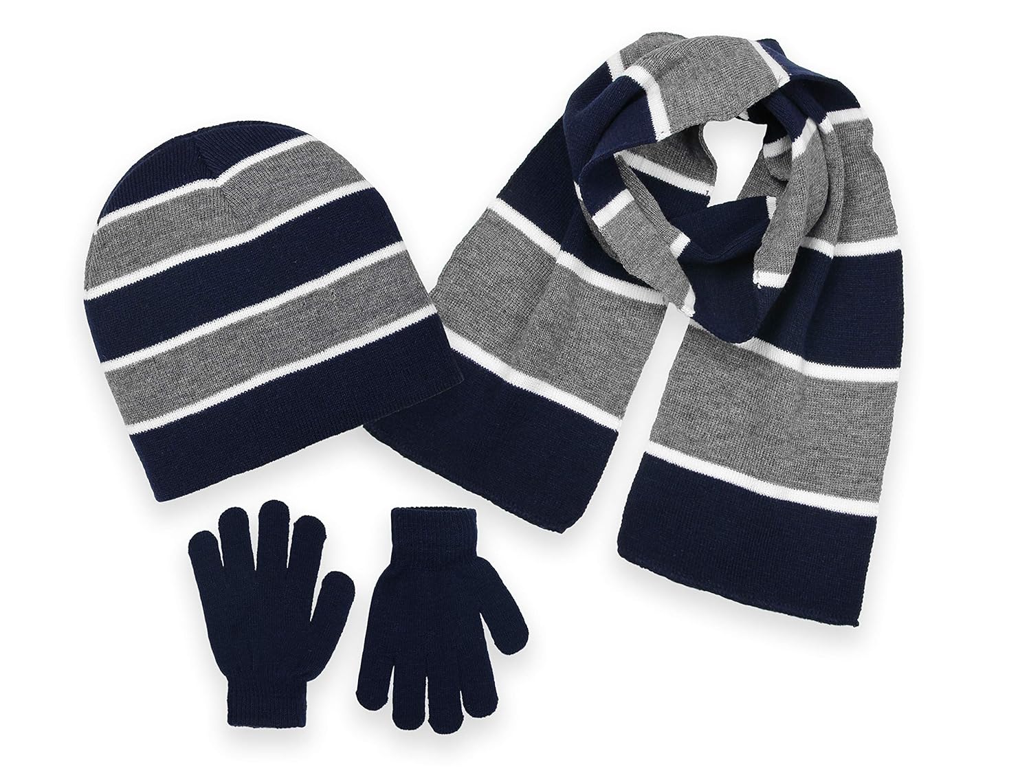 boys navy hat and scarf