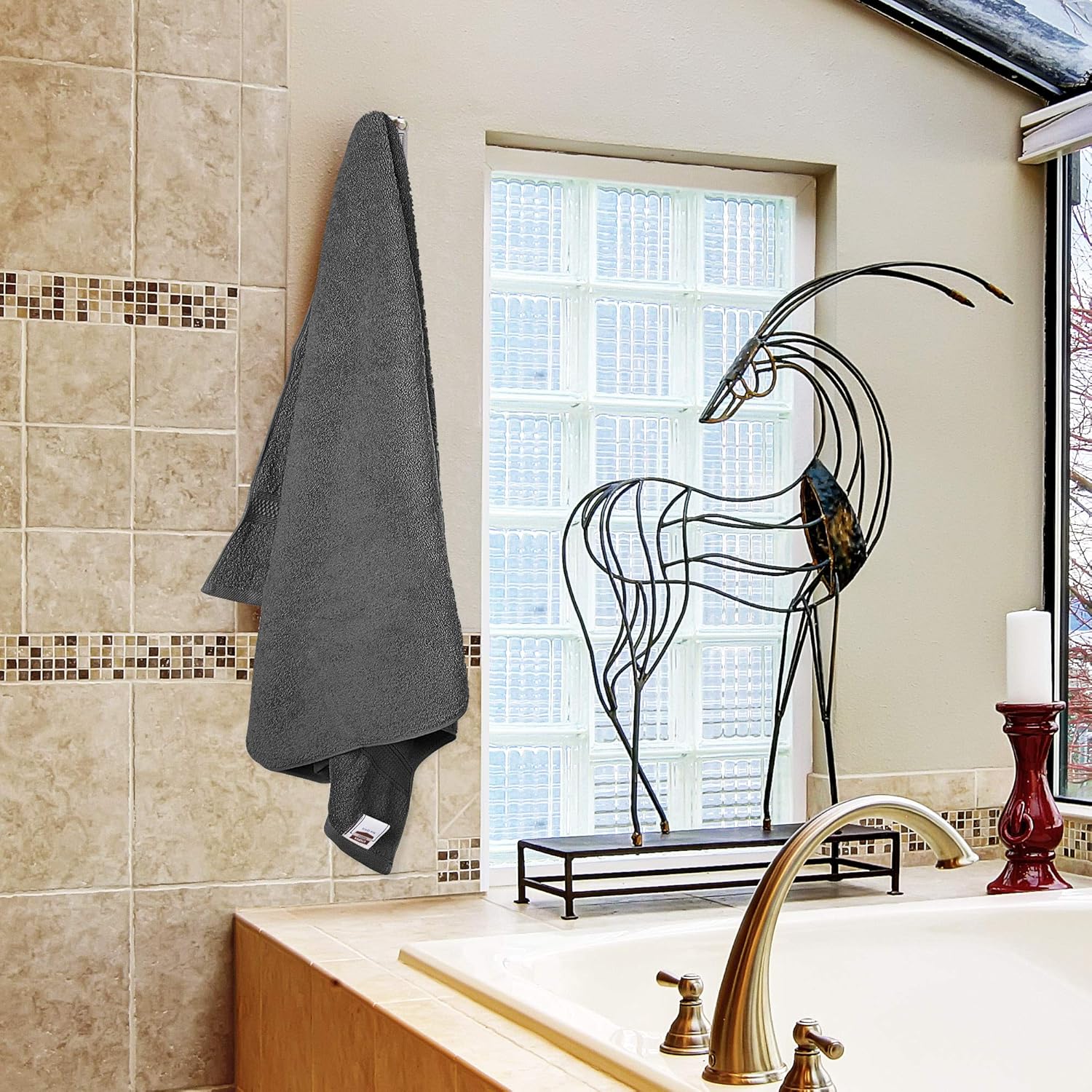Utopia Towels - Premium Towel Set, Grey - 2 Bath Towels, 2 Hand Towels, and 4 Washcloths - 700 GSM 100% Premium Ring Spun Cotton Highly Absorbent Towels for Bathroom, Shower Towel, (8 Pieces): Home & Kitchen