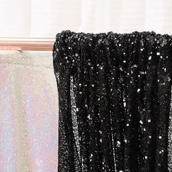 Poise3EHome Black Sequin Backdrop Curtains, 4